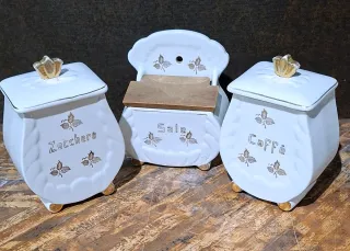 Set 3 Barattoli Ceramica Capodimonte