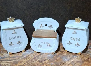 Set 3 Barattoli Ceramica Capodimonte