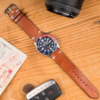 Correa de reloj Hidalgo piel marrón 22mm