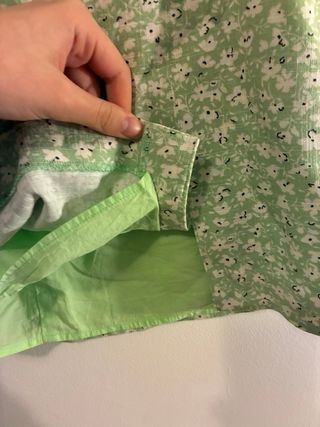 Falda corta verde floral Mango Talla L