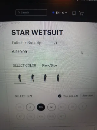 Traje de neopreno Mystic azul y negro