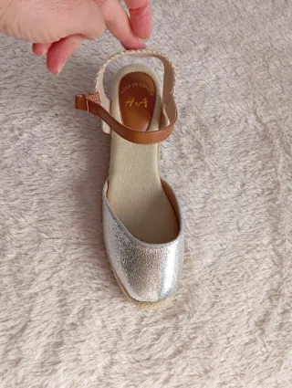 Alpargatas cuña Moda España Plata