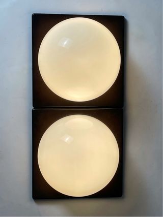 Pareja Apliques Vintage 70s Marrón Blanco