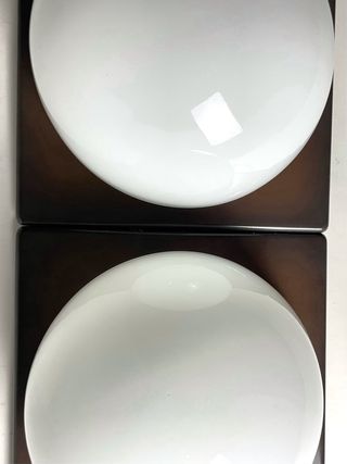 Pareja Apliques Vintage 70s Marrón Blanco