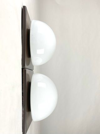 Pareja Apliques Vintage 70s Marrón Blanco