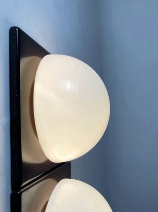 Pareja Apliques Vintage 70s Marrón Blanco