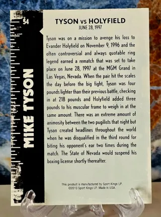 Carta da Collezione Mike Tyson - Boxe Ringside