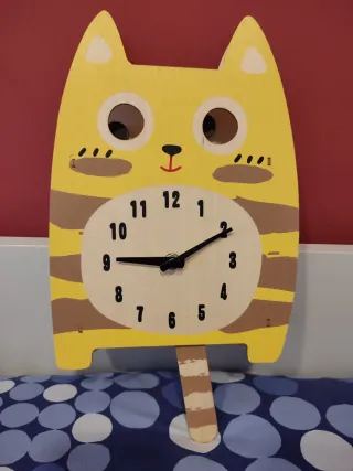 Reloj de pared gato amarillo