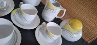 Set Tazzine Caffè Teiera Vintage Porcellana