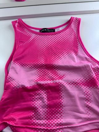 Crop Top SHEIN Rosa Estampado Pixel Talla XS