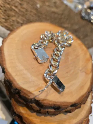 Pulsera eslabones plata bicolor