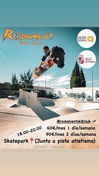 𝗖𝗹𝗮𝘀𝗲𝘀 𝗴𝗿𝘂𝗽 𝗱𝗲 𝗶𝗻️𝗶𝗰𝗶𝗮𝗰𝗶𝗼́ 𝗮𝗹 𝘀𝗸𝗮𝘁𝗲 VALENCIA