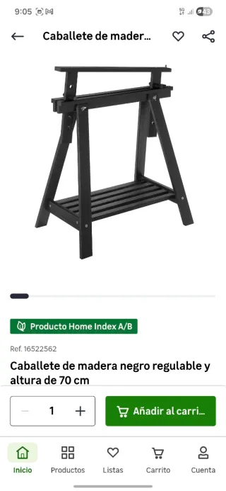 Mesa madera con caballetes