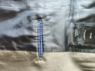 Americana Mango Gris Hombre