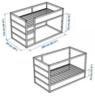 Cama alta KURA IKEA 90x200 cm