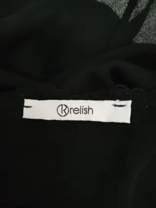 Maglia Relish nera con pizzo taglia S