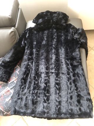 Cappotto vintage nero in eco pelliccia double-face