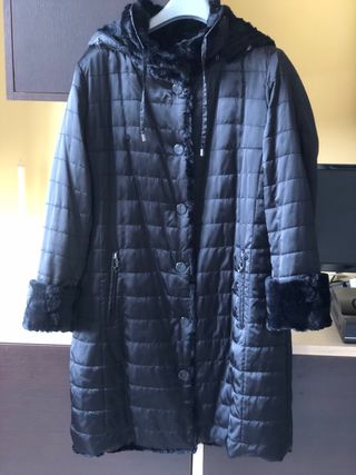 Cappotto vintage nero in eco pelliccia double-face