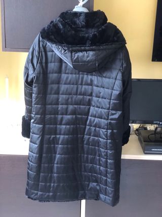 Cappotto vintage nero in eco pelliccia double-face