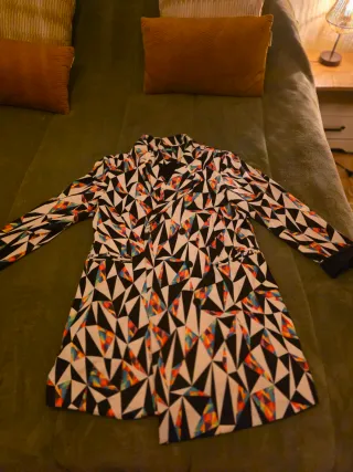 Blazer estampado geométrico multicolor