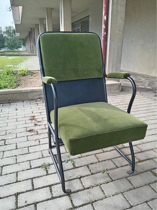 Poltroncina vintage velluto verde