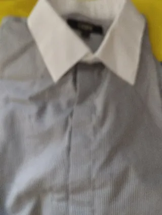 Camicia Fendi righe grigio nero colli bianchi 42