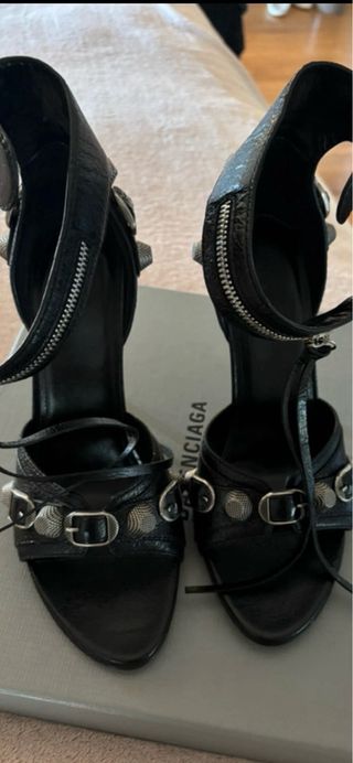 Sandalias Balenciaga Tacón Negro Tachuelas