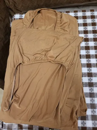 Funda de silla beige/marrón