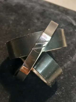 Pulsera caucho y plata