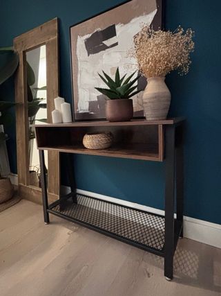 Mueble recibidor madera y metal