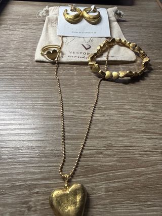Conjunto joyas Vestopazzo oro corazón
