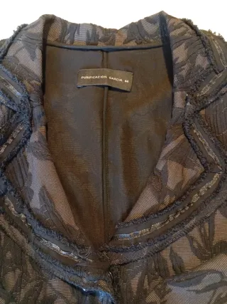 Chaqueta Purificación García Negra Encaje Talla 38