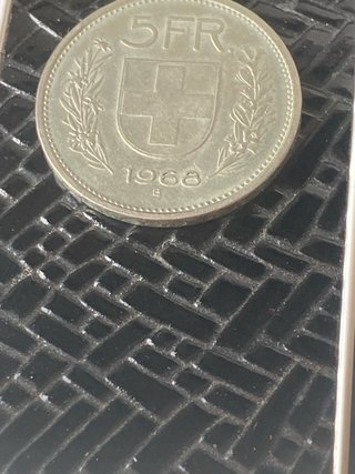 Moneda Suiza 5 Francos 1968