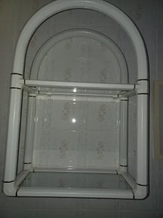Estantería baño cristal y plástico