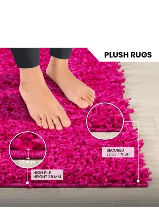 Alfombra Shaggy Livabliss Rosa 80×220 cm