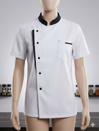 Camisa Cocinero Chef Blanca Negra Talla M y L