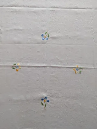 Tovaglia e 6 tovaglioli ricamati a mano