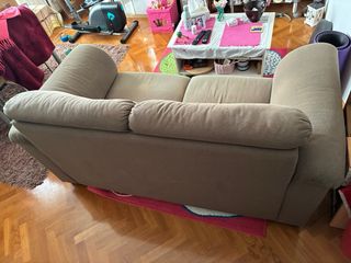 Sofá 2 plazas beige tela