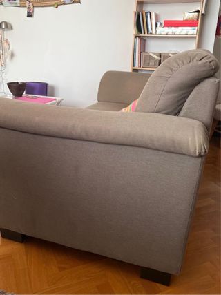 Sofá 2 plazas beige tela