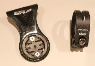 Abrazadera para tija y soporte GPS de carbono