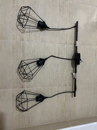 Lámpara de techo negra 3 focos