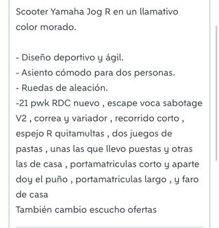 Yamaha Jog R Scooter Automática