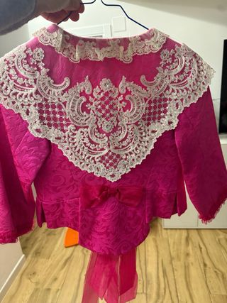 Vestido Fallera Niña Rosa y Plata