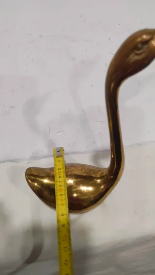 Gran Escultura Figura Cisne Pato Bronce Antigua