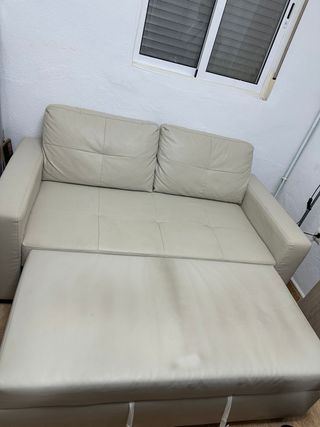 Sofá cama beige polipiel