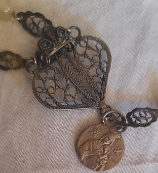 Antiguo Rosario Plata y Perlas