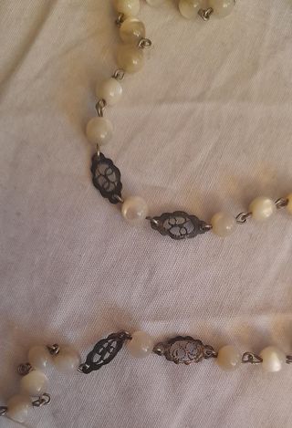 Antiguo Rosario Plata y Perlas