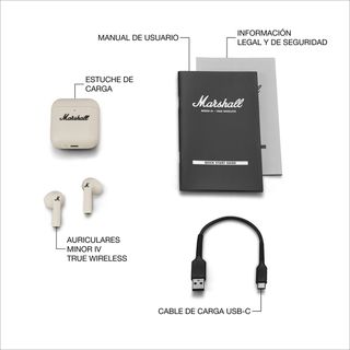 Auriculares Marshall Minor IV True Wireless crema