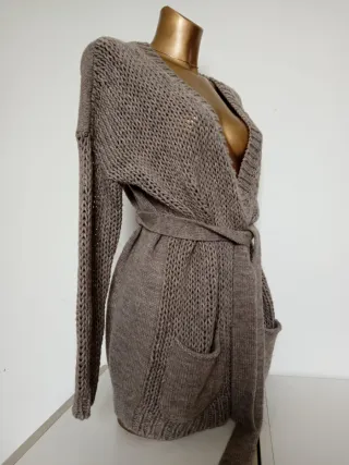 Cardigan lungo taglia S grigio