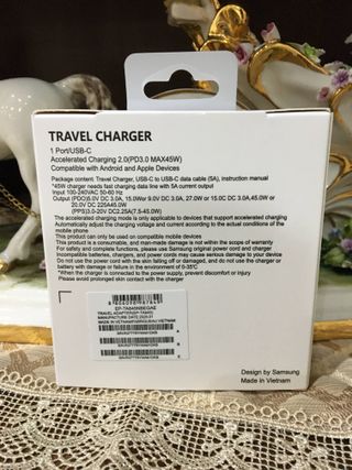 Cargador Samsung 45W nuevo con cable tipo C